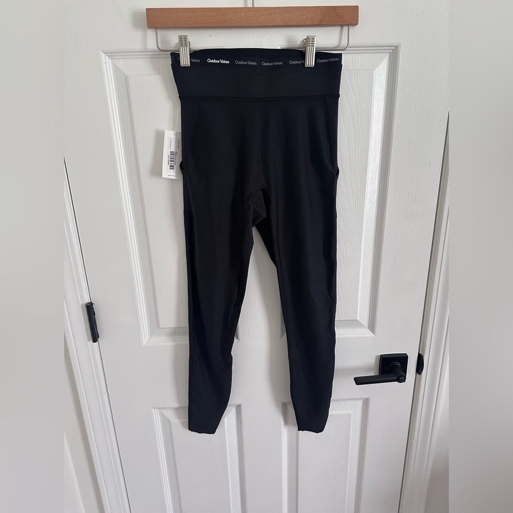 Outdoor Voices NWT Black High Waist TechSweat Thrive 7/8 Leggings Small $98 MSRP